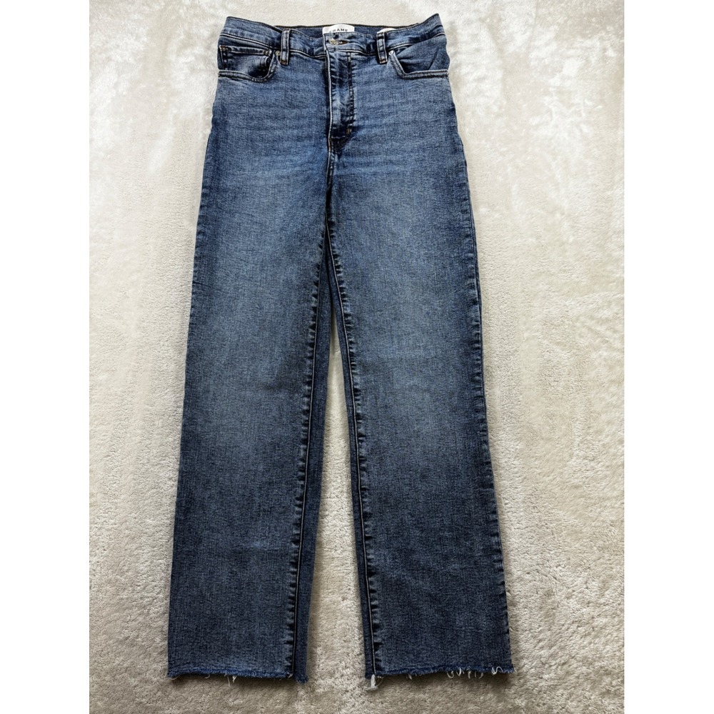 FRAME Womens Le Sleek Straight Rowley Raw Fray Blue Jeans 28 Meas: 28x27.5